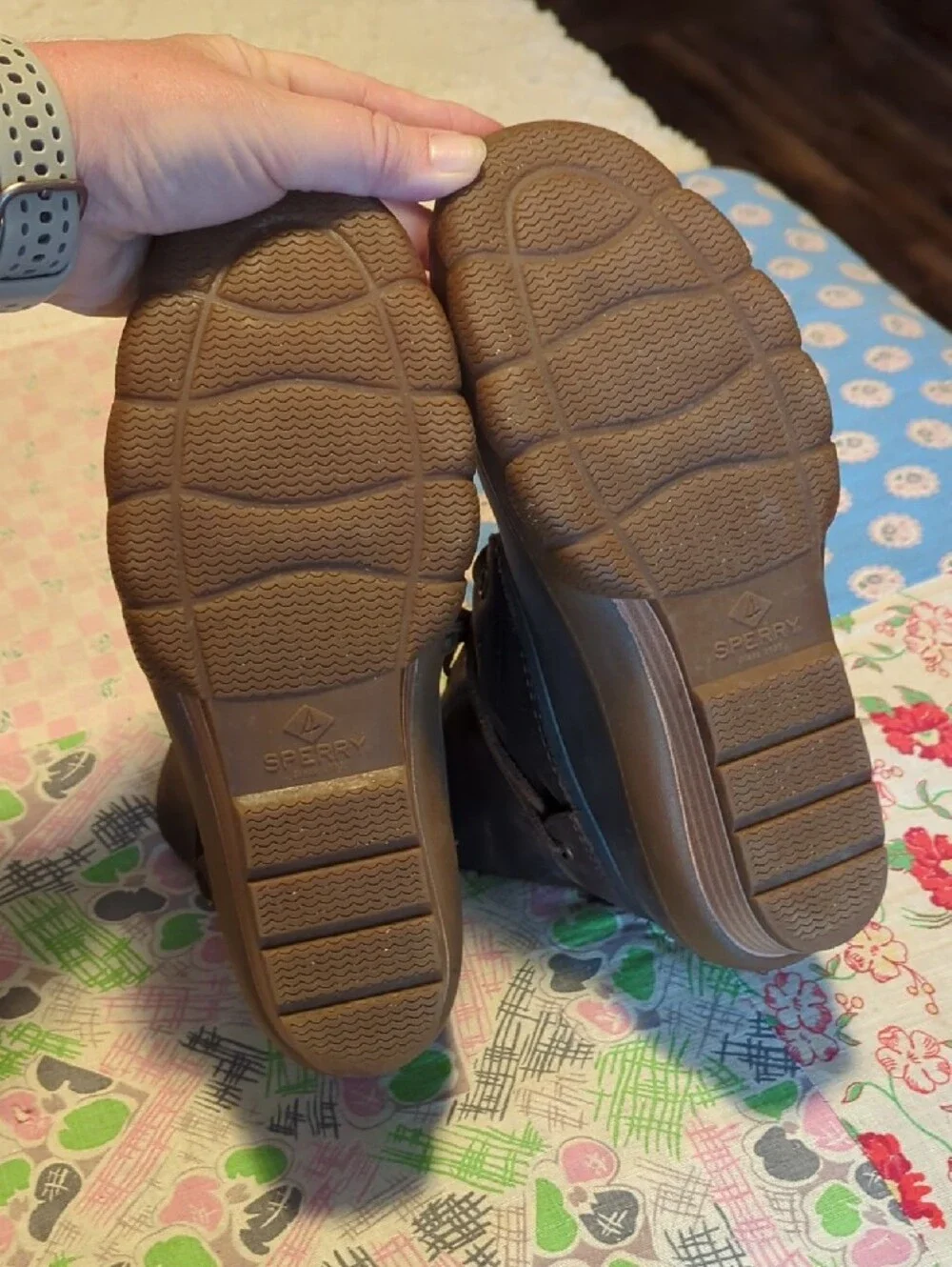 Sperry Women's Brown and Tan Sherpa-Lined Duck Boots Size 8